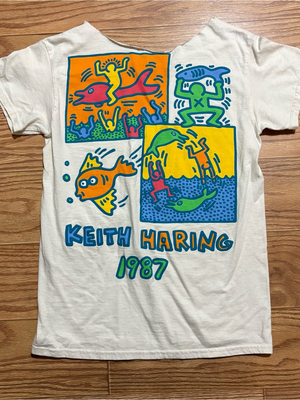 Keith Haring 1987 Pac Sun Cut Round Neck Art Shirt Small